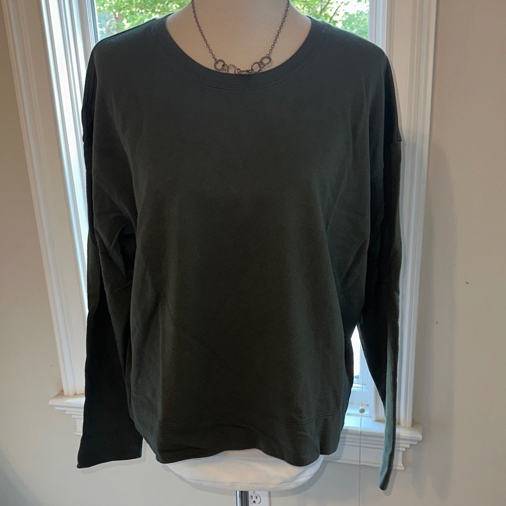 James Perse Olive Green Lightweight 100% Cotton Sweatshirt, Size 3 (large), EUC